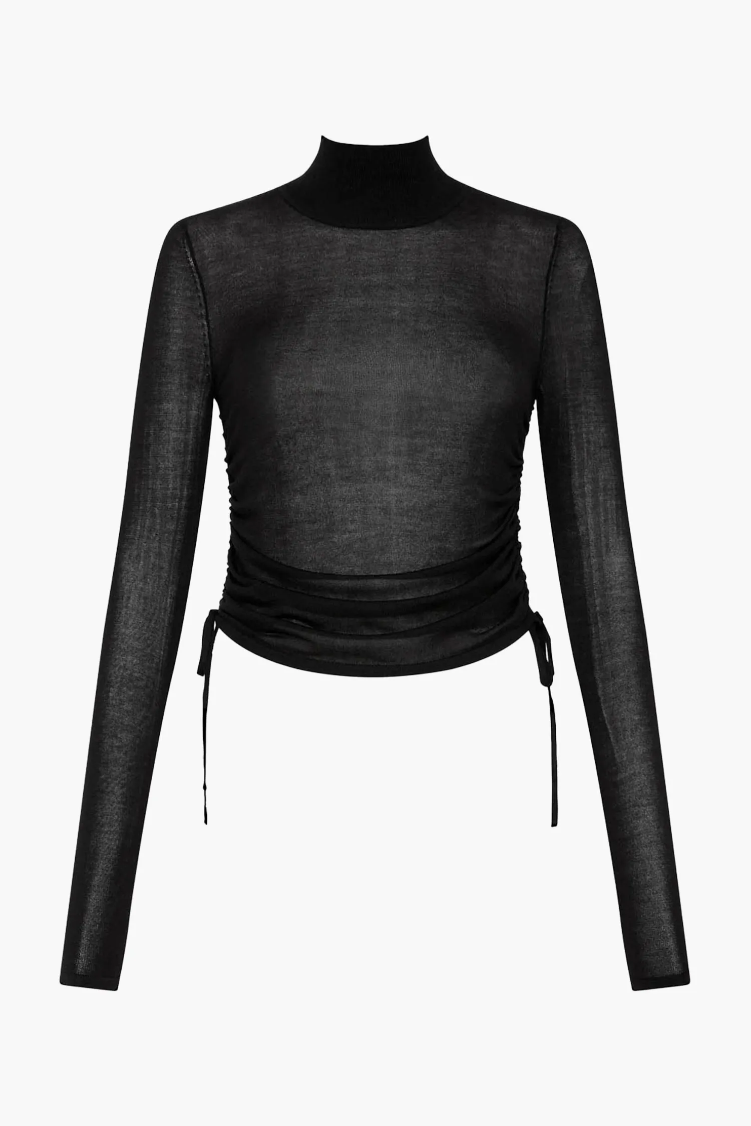 Fashion ST. AGNI SHEER RUCHED TOP Black