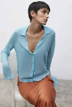 Cheap Paris Georgia SHEER SILK SHIRT