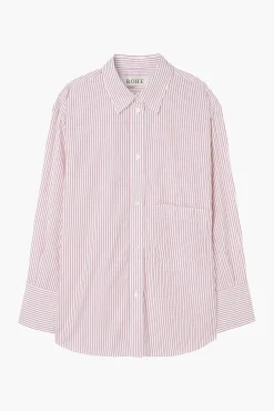 Shop RÓHE SHIRT WITH LARGE CUFFS AND FRAYING DETAILS