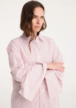 Shop RÓHE SHIRT WITH LARGE CUFFS AND FRAYING DETAILS