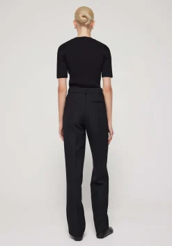 Flash Sale RÓHE SHORT SLEEVE RIB KNITTED TOP Noir