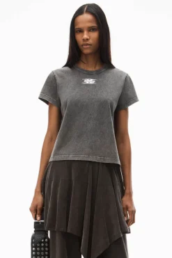 Outlet ALEXANDERWANG.T SHRUNKEN TEE WITH BLADE LOGO