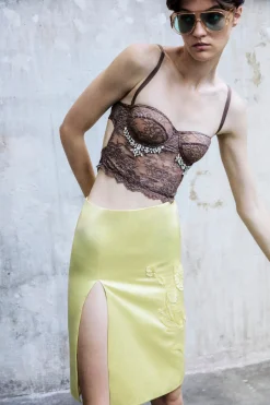 Hot DES PHEMMES SIDE SLIT LONGUETTE Lemonade