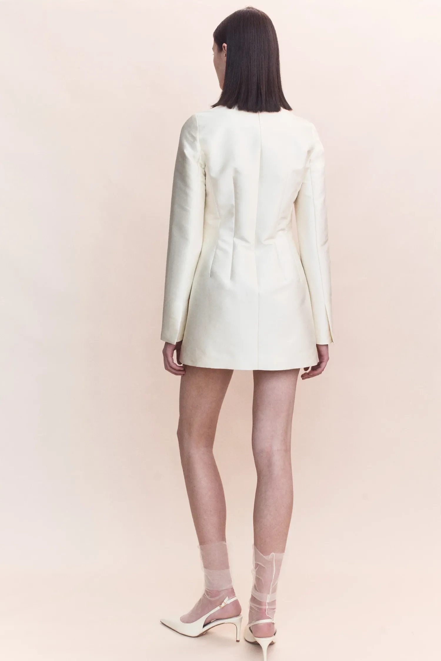 Cheap COURTNEY ZHENG SILK WOOL WIDE NECK L/S DRESS