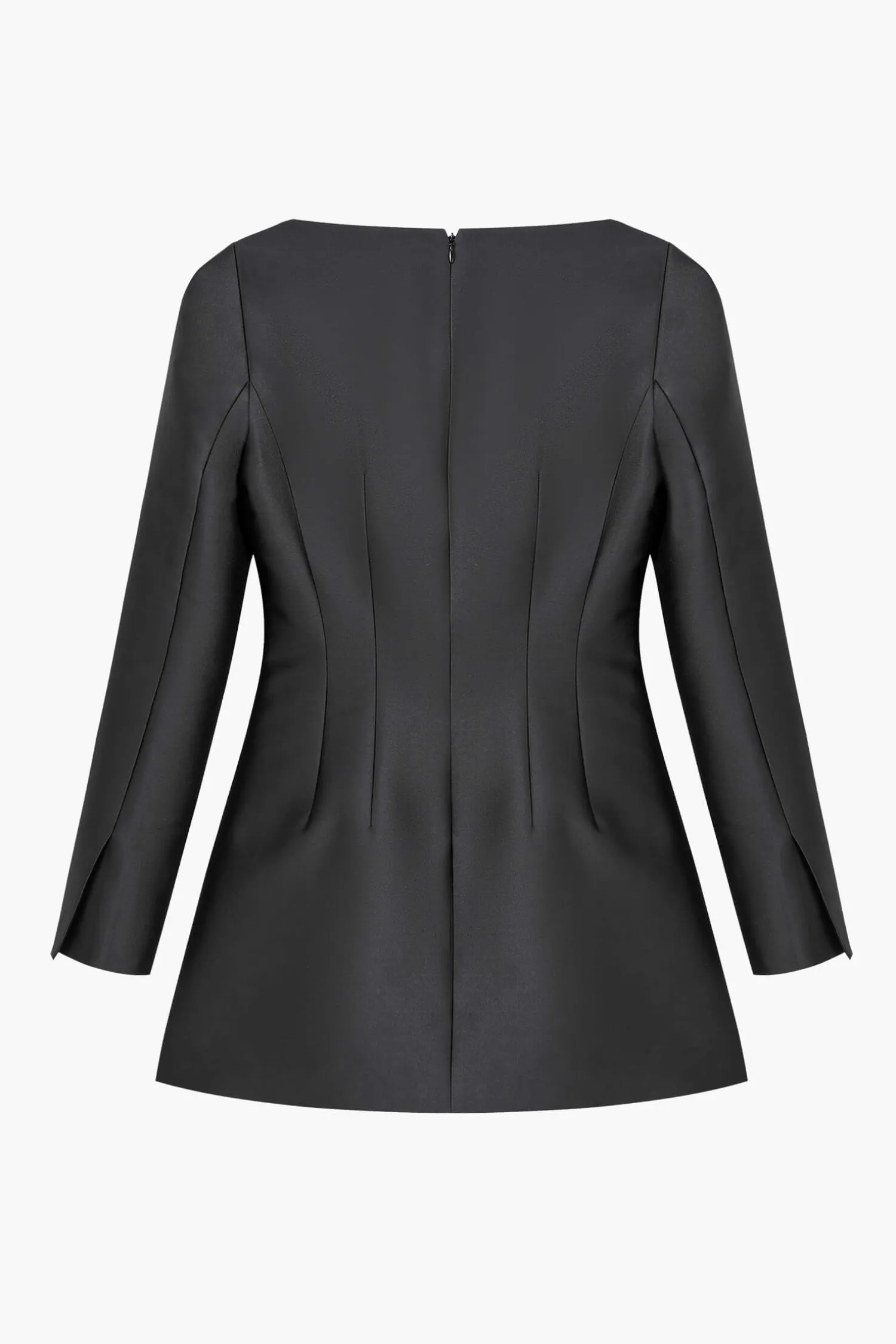 Best COURTNEY ZHENG SILK WOOL WIDE NECK L/S DRESS