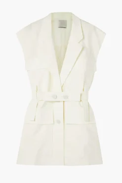 Store CHRISTOPHER ESBER SLEEVELESS BELTED JACKET White