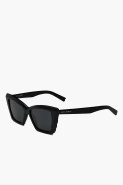 Best Sale SAINT LAURENT SQUARED CAT-EYE SUNGLASSES Black