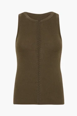 Cheap ST. AGNI STITCH DETAIL TANK Kelp