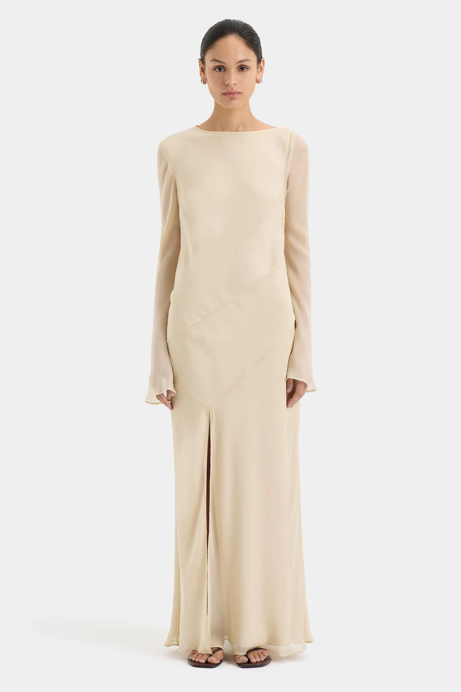 Cheap SIR STROBE LONG SLEEVE DRESS Bone