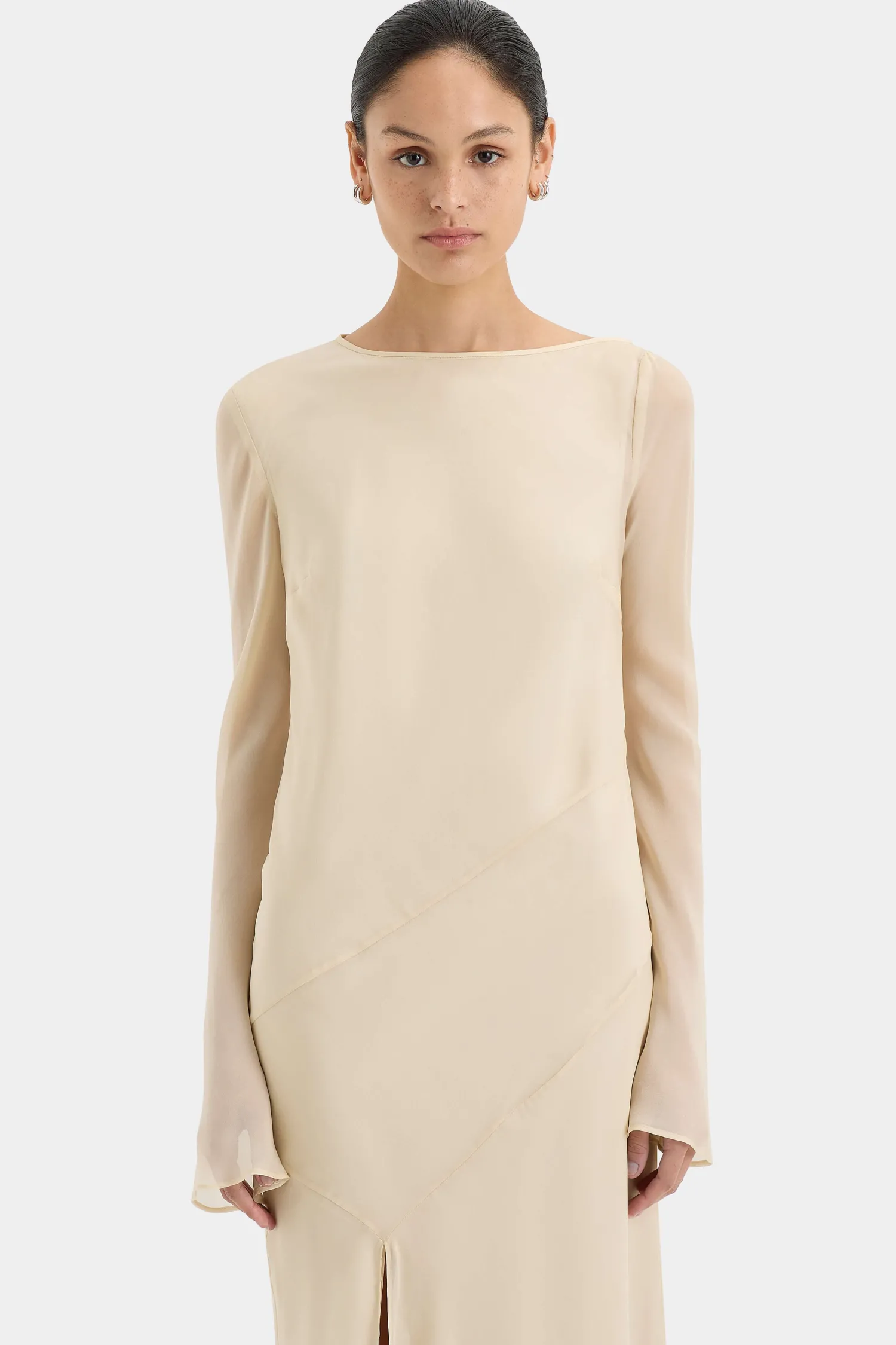 Cheap SIR STROBE LONG SLEEVE DRESS Bone
