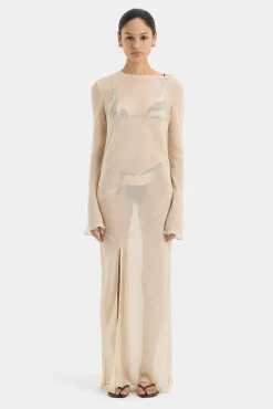 Cheap SIR STROBE LONG SLEEVE DRESS Bone