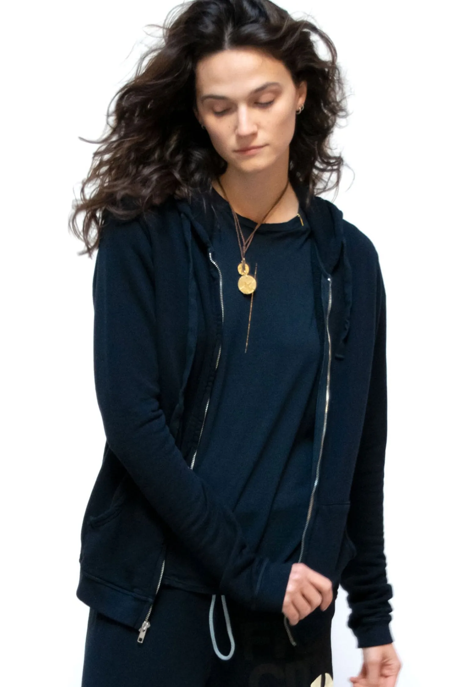 Shop FREECITY SUPERFLUFF LUX ZIP HOODIE DeepspaceCream