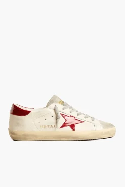 New GOLDEN GOOSE SUPER-STAR SNEAKER White/Red/Ice
