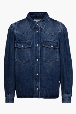 Flash Sale ISABEL MARANT ÉTOILE TAHISSE FLUID DENIM SHIRT Blue