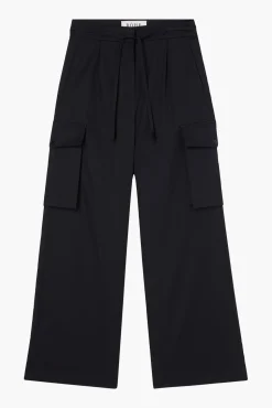 Cheap RÓHE TAILORED CARGO TROUSERS Black