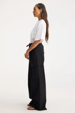Cheap RÓHE TAILORED CARGO TROUSERS Black