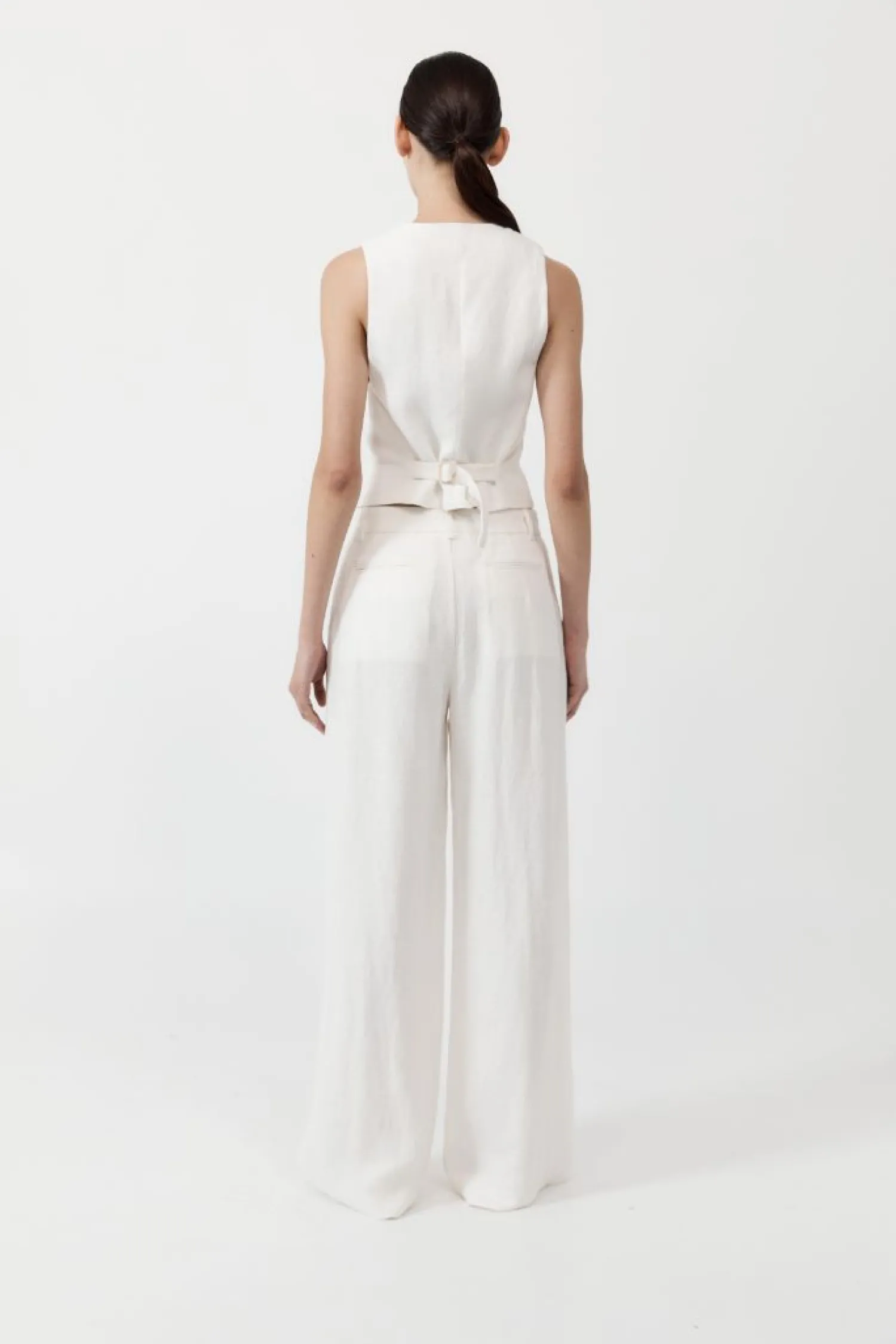 Outlet ST. AGNI TAILORED LINEN PANTS Ivory