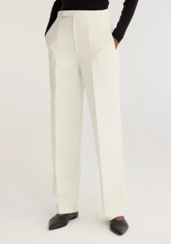 Fashion RÓHE TAILORED WOOL TROUSERS Ivory