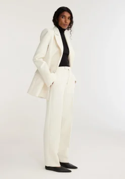 Fashion RÓHE TAILORED WOOL TROUSERS Ivory