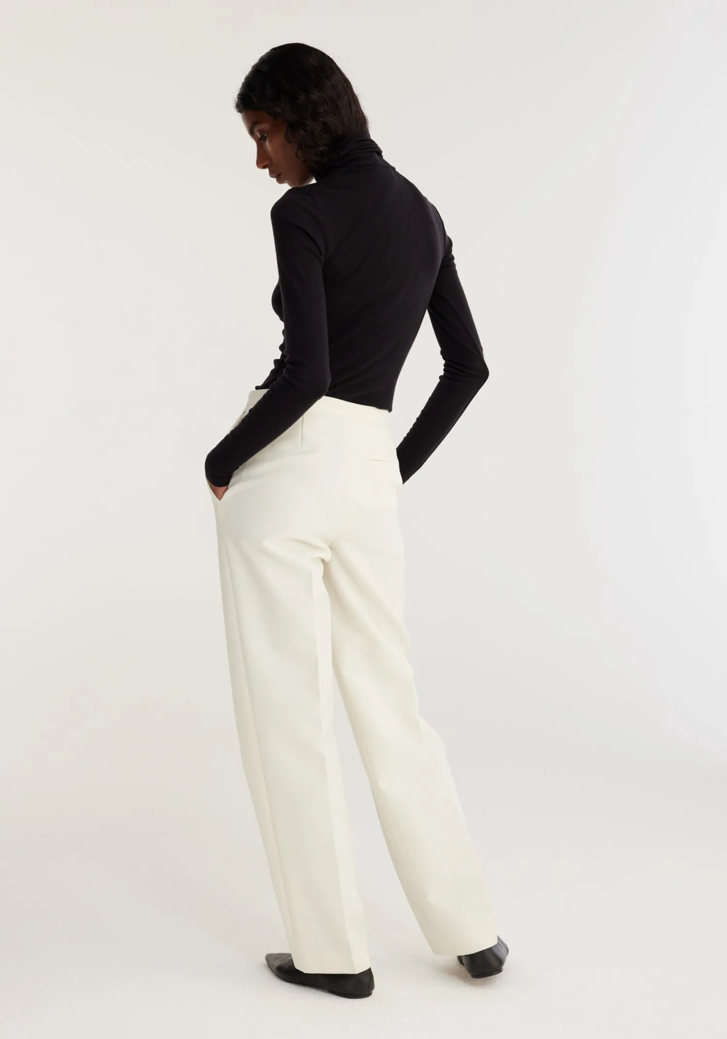 Fashion RÓHE TAILORED WOOL TROUSERS Ivory