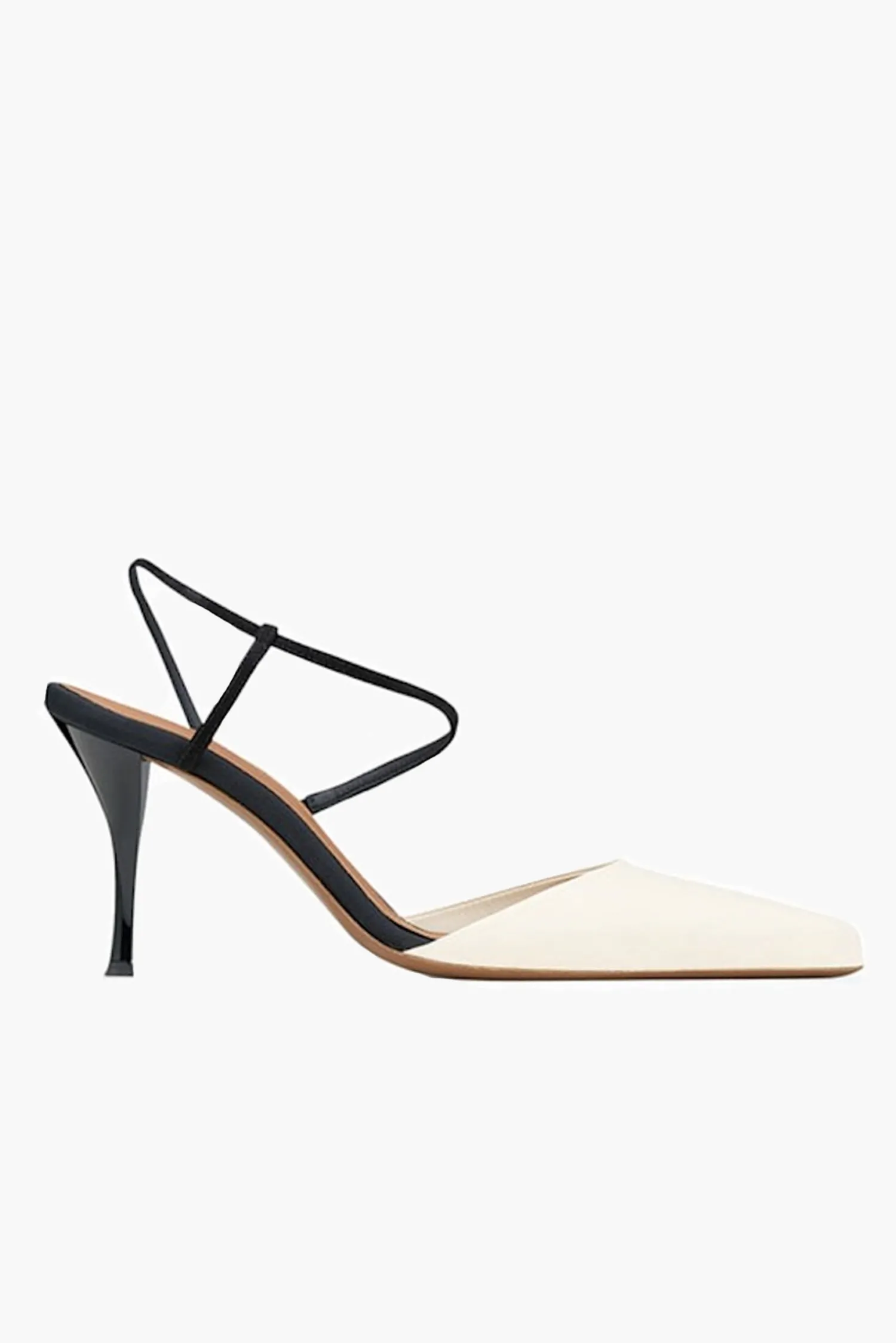 Sale NEOUS TANGRA LEATHER SUEDE SLINGBACK Cream/Black