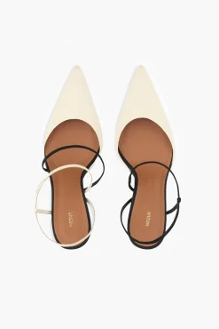 Sale NEOUS TANGRA LEATHER SUEDE SLINGBACK Cream/Black