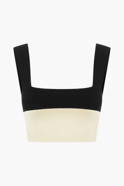 Cheap POSSE THEO CROP TOP Cream&Black