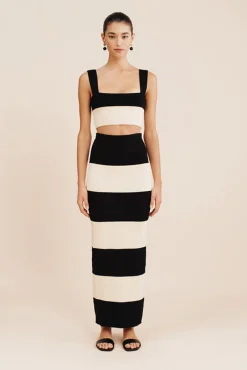 Cheap POSSE THEO CROP TOP Cream&Black