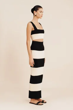 Cheap POSSE THEO CROP TOP Cream&Black