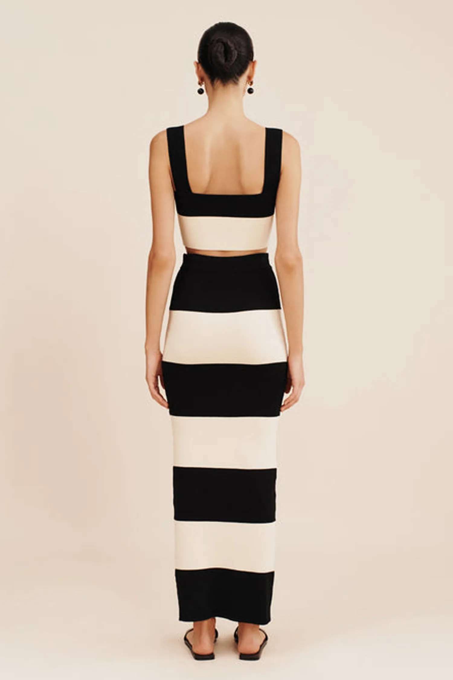 Cheap POSSE THEO CROP TOP Cream&Black