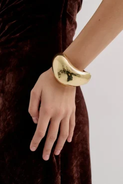 New ANNA ROSSI THICK WARPED BANGLE Gold