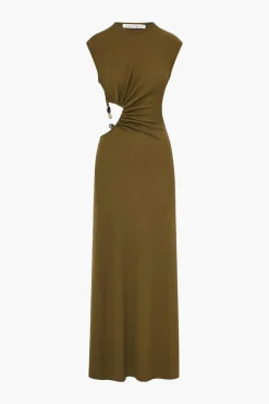 Sale CHRISTOPHER ESBER TRI CRYSTAL STONE TANK DRESS Olive