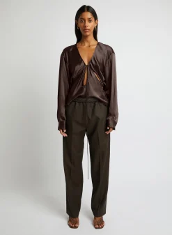 Cheap CHRISTOPHER ESBER TRIQUETRA FRONT TIE SHIRT Cocoa