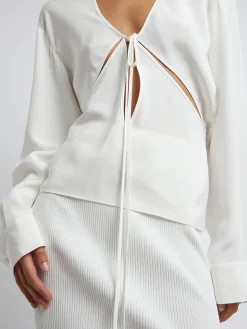 Online CHRISTOPHER ESBER TRIQUETRA FRONT TIE SHIRT White