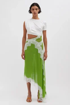 Best CHRISTOPHER ESBER VERVE TWISTED TEE DRESS Verde/White