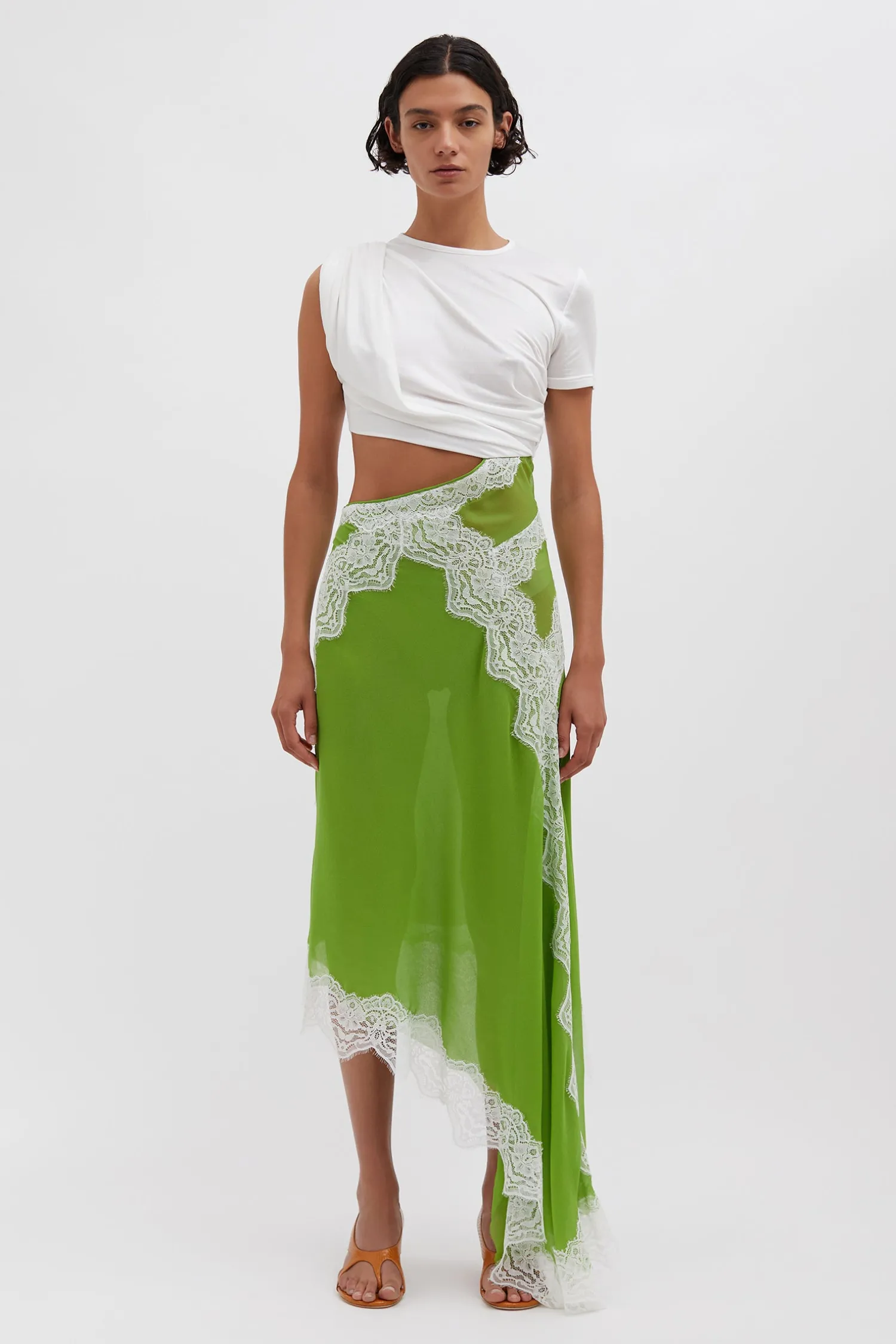 Best CHRISTOPHER ESBER VERVE TWISTED TEE DRESS Verde/White