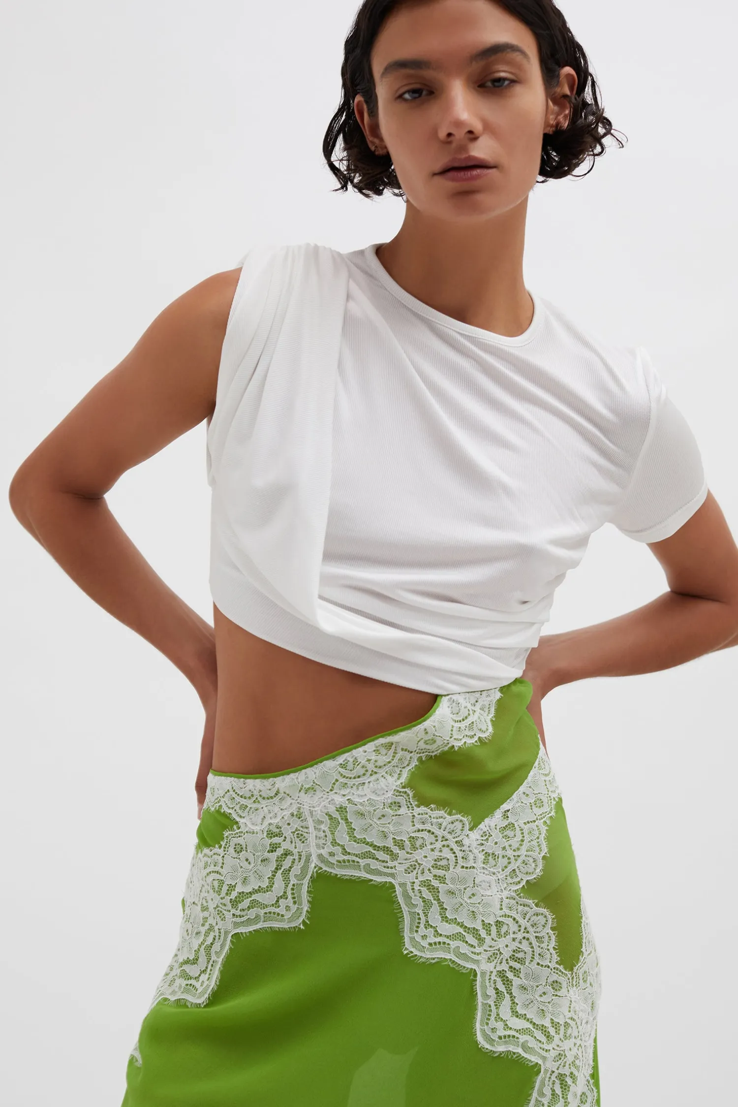 Best CHRISTOPHER ESBER VERVE TWISTED TEE DRESS Verde/White