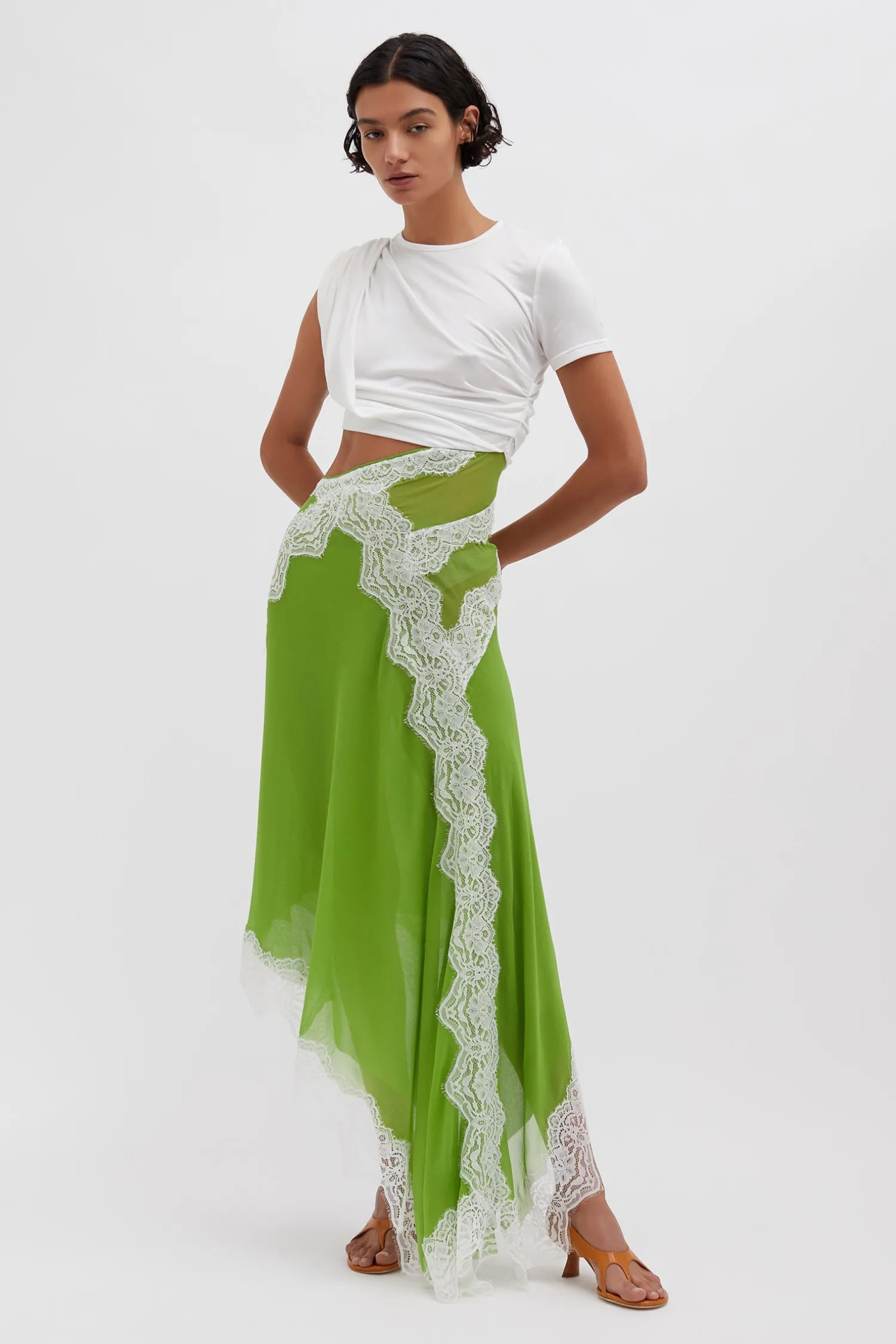 Best CHRISTOPHER ESBER VERVE TWISTED TEE DRESS Verde/White