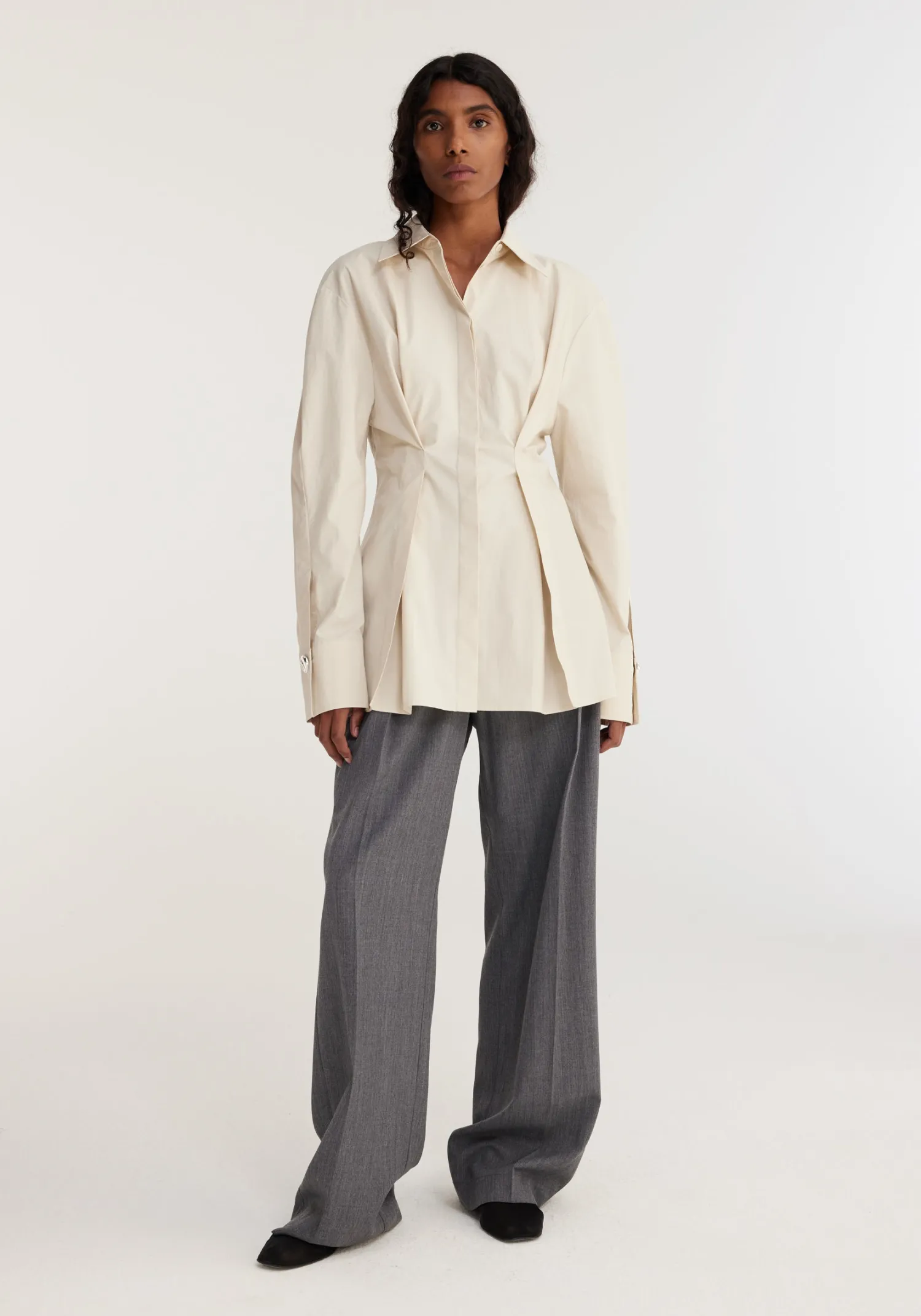 Hot RÓHE WAISTED POPLIN SHIRT Sand
