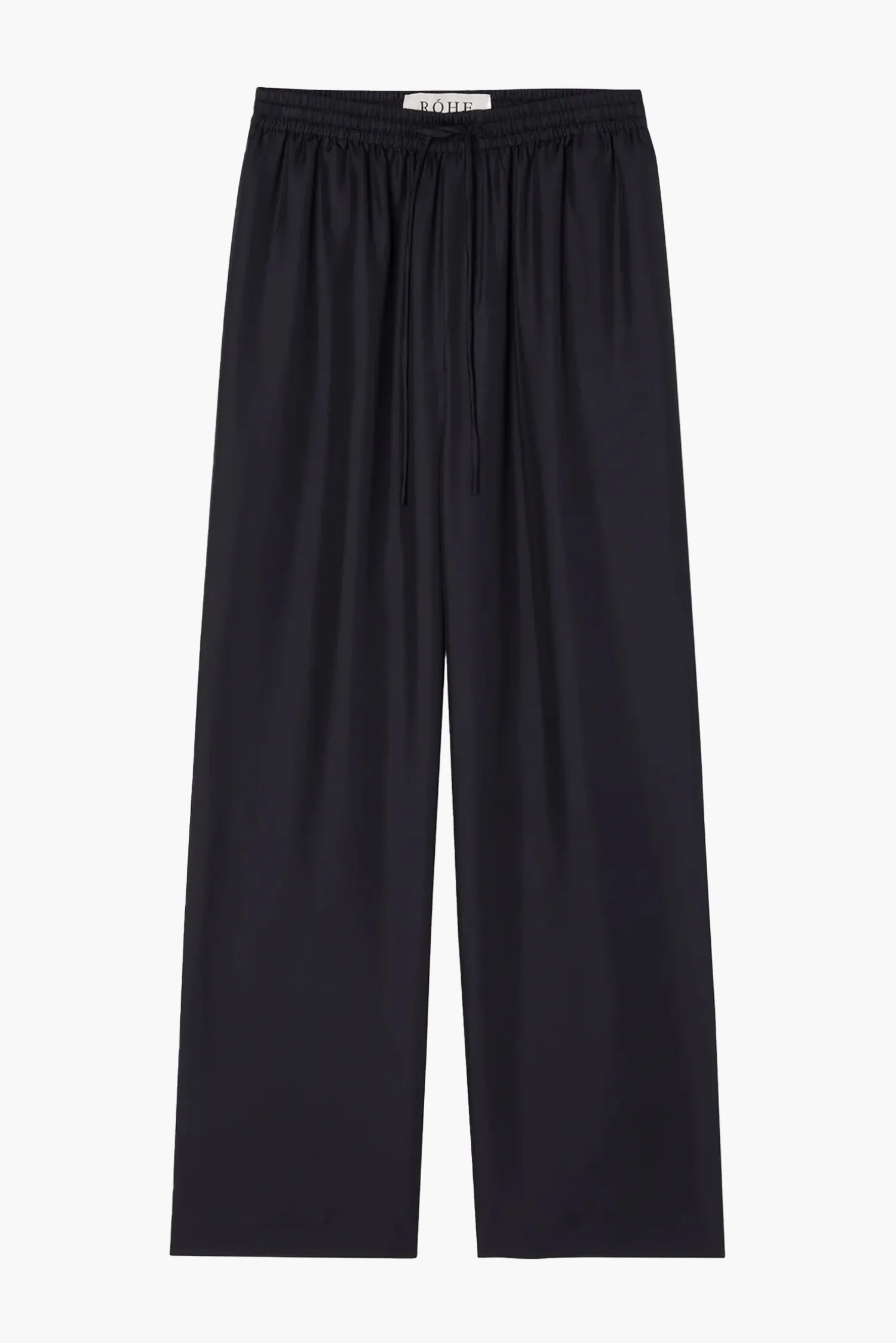Shop RÓHE WIDE LEG SILK TROUSERS Noir