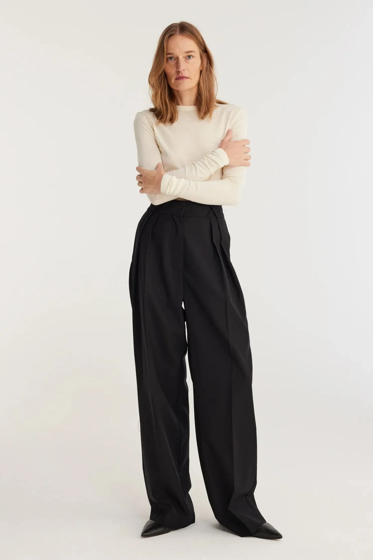 Best RÓHE WIDE LEG TAILORED TROUSERS Noir