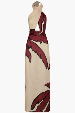 Best Sale JOHANNA ORTIZ WONDERS OF THE SEA MAXI DRESS Ecru/Red/Black