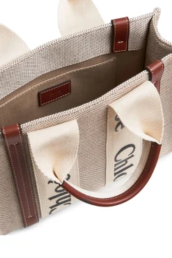 Fashion CHLOÉ WOODY MEDIUM TOTE WhiteandBrown