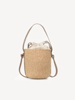 Shop CHLOÉ WOODY SMALL BASKET DarkNut