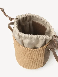 Shop CHLOÉ WOODY SMALL BASKET DarkNut